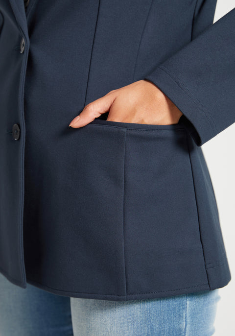 Classic Blazer | Stretch Ponte (Navy)