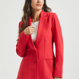 Classic Blazer | Stretch Ponte (Red)