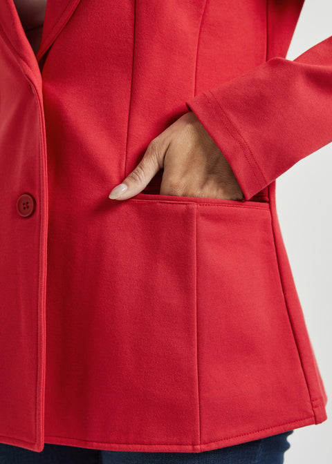Classic Blazer | Stretch Ponte (Red)
