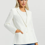 Classic Blazer | Stretch Ponte (Star White)