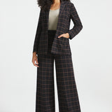 Classic Blazer | Stretch Knit (Black Brown Plaid)