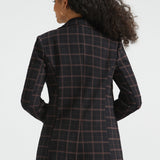 Classic Blazer | Stretch Knit (Black Brown Plaid)