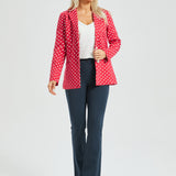 Classic Blazer | Stretch Ponte (Red White Dot)