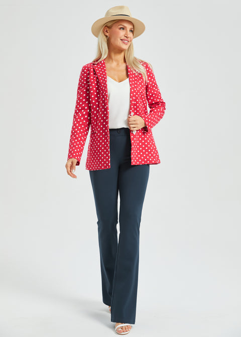 Classic Blazer | Stretch Ponte (Red White Dot)