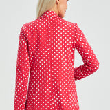 Classic Blazer | Stretch Ponte (Red White Dot)