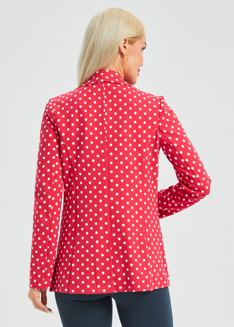 Classic Blazer | Stretch Ponte (Red White Dot)