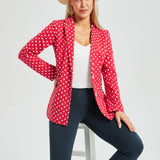 Classic Blazer | Stretch Ponte (Red White Dot)