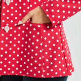 Classic Blazer | Stretch Ponte (Red White Dot)