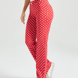 7-Pocket DPYP™ Dress Pant Yoga Pant | Straight (Red White Dot)