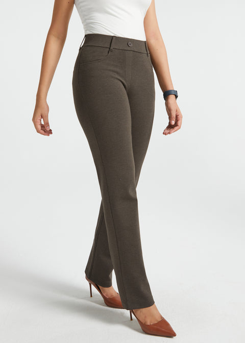 PRESALE ⏰ 7-Pocket DPYP™ Dress Pant Yoga Pants | Straight (Heather Brown)