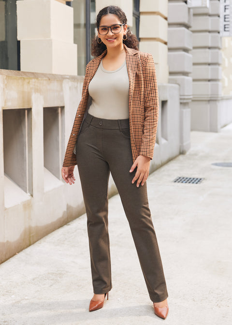 PRESALE ⏰ 7-Pocket DPYP™ Dress Pant Yoga Pants | Straight (Heather Brown)