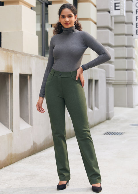 PRESALE ⏰ 7-Pocket DPYP™ Dress Pant Yoga Pants | Straight (Heather Olive)