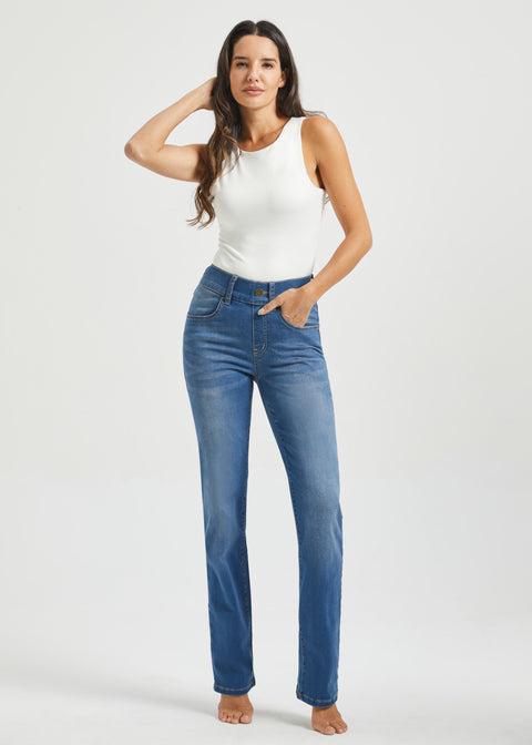 Signature Mid-Rise Denim | Straight (Alamo Wash)
