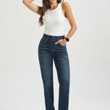 Signature Mid-Rise Denim | Straight (Roma Wash)