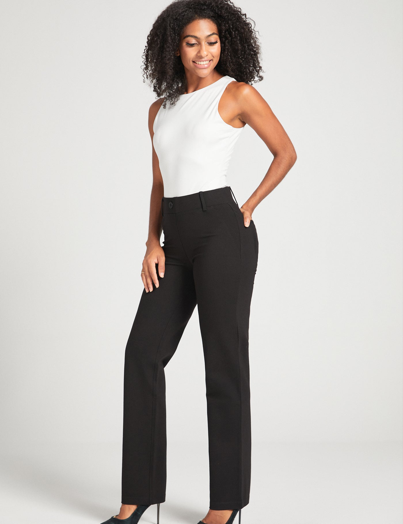 Two-Pocket DPYP™ Dress Pant Yoga Pant | Straight (Black)