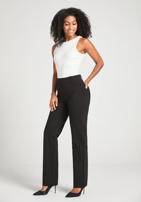 Two-Pocket DPYP™ Dress Pant Yoga Pant | Straight (Black)