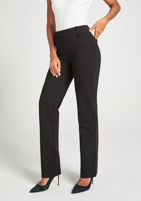 Two-Pocket DPYP™ Dress Pant Yoga Pant | Straight (Black)