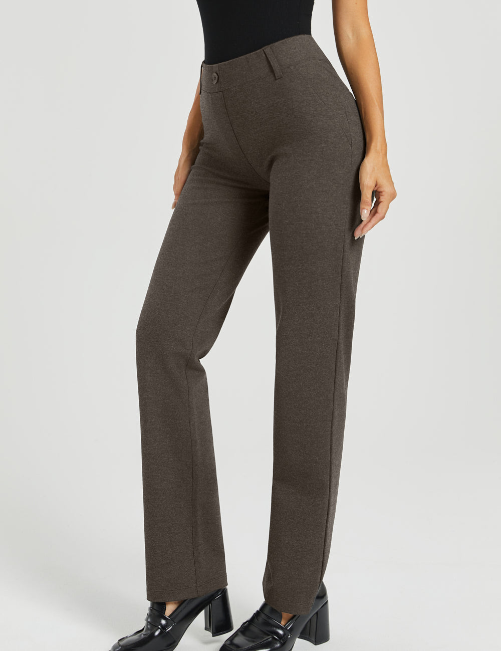 PRESALE ⏰ Two-Pocket DPYP™ Dress Pant Yoga Pants | Straight (Heather Brown)
