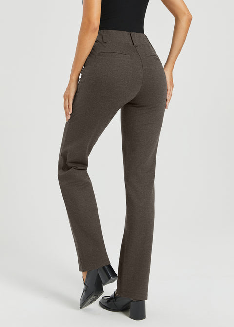 PRESALE ⏰ Two-Pocket DPYP™ Dress Pant Yoga Pants | Straight (Heather Brown)