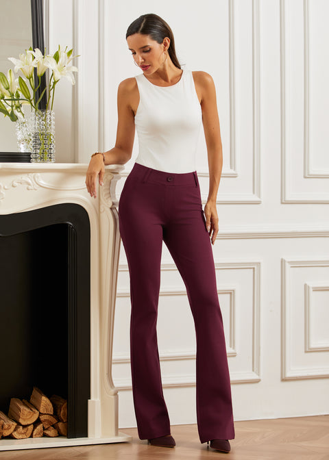 Two-Pocket DPYP™ Dress Pant Yoga Pant | Bootcut (Burgundy)