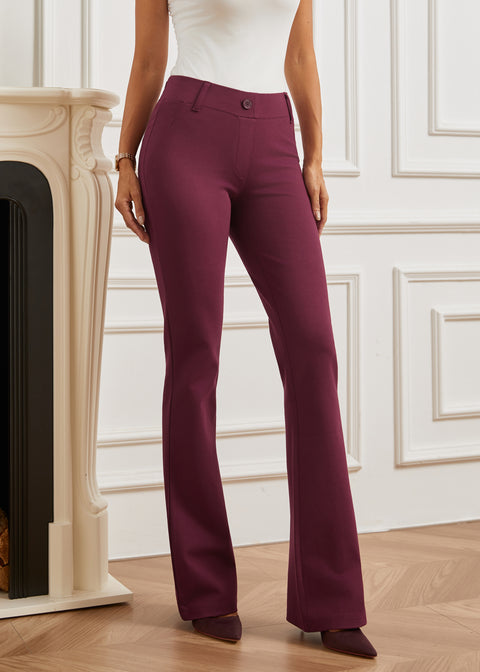 Two-Pocket DPYP™ Dress Pant Yoga Pant | Bootcut (Burgundy)