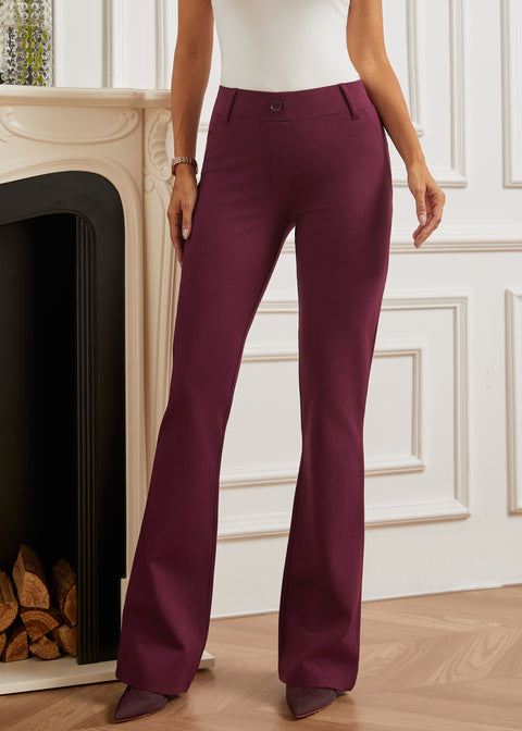 Two-Pocket DPYP™ Dress Pant Yoga Pant | Bootcut (Burgundy)