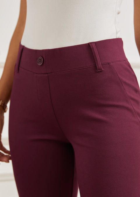 Two-Pocket DPYP™ Dress Pant Yoga Pant | Bootcut (Burgundy)
