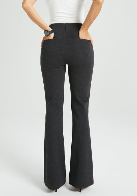 Back view of charcoal gray dress pants showing pockets
