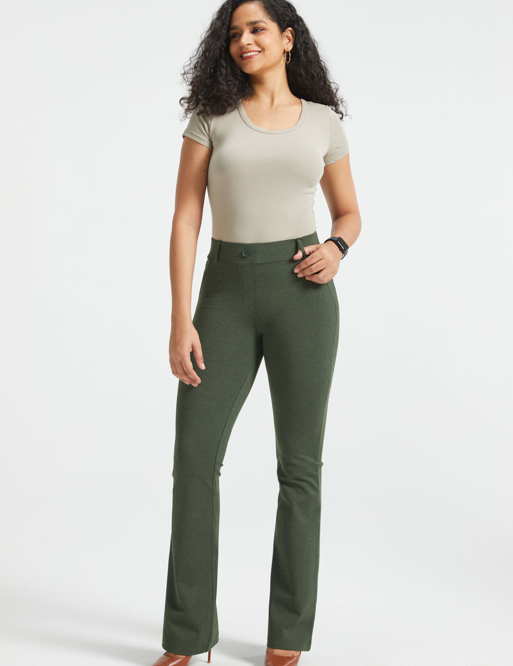 PRESALE ⏰ Two-Pocket DPYP™ Dress Pant Yoga Pants | Bootcut (Heather Olive)