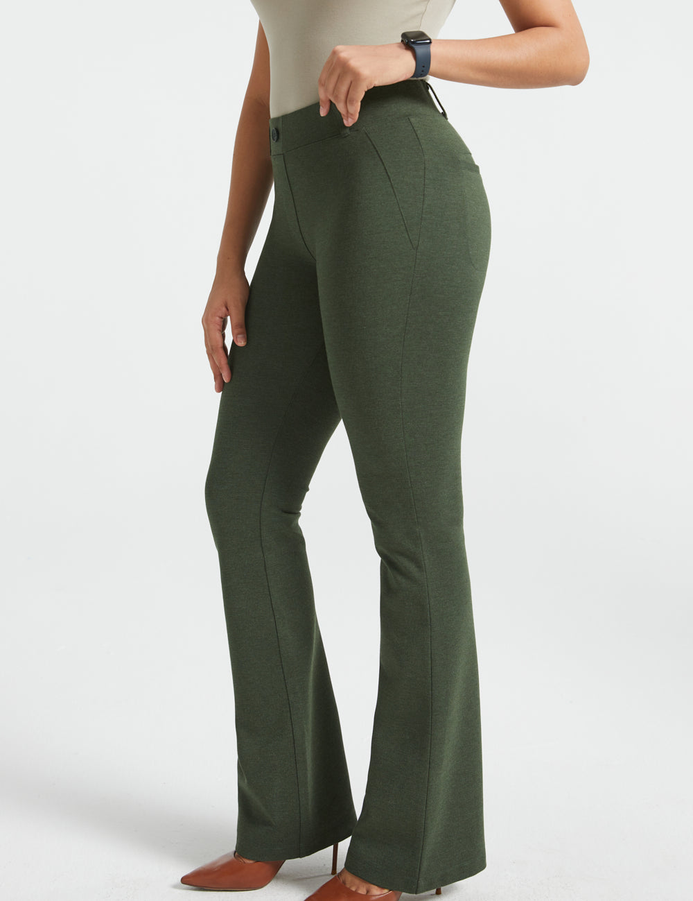 PRESALE ⏰ Two-Pocket DPYP™ Dress Pant Yoga Pants | Bootcut (Heather Olive)