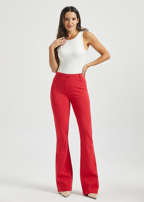 Two-Pocket DPYP™ Dress Pant Yoga Pant | Bootcut (Red)