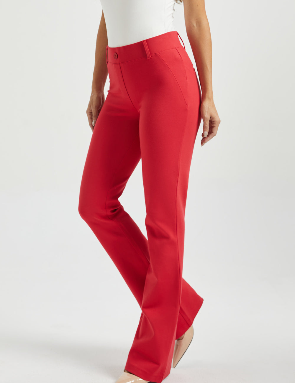 Two-Pocket DPYP™ Dress Pant Yoga Pant | Bootcut (Red)
