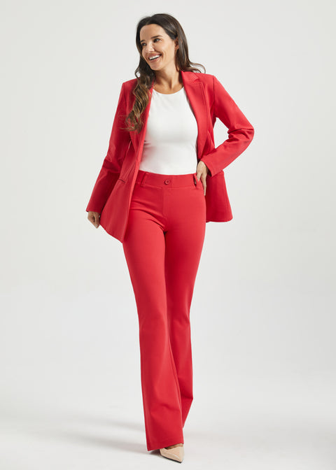 Two-Pocket DPYP™ Dress Pant Yoga Pant | Bootcut (Red)