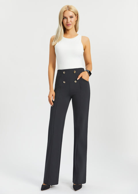 Atlantic DPYP™ Dress Pant Yoga Pants | Wide (Black)