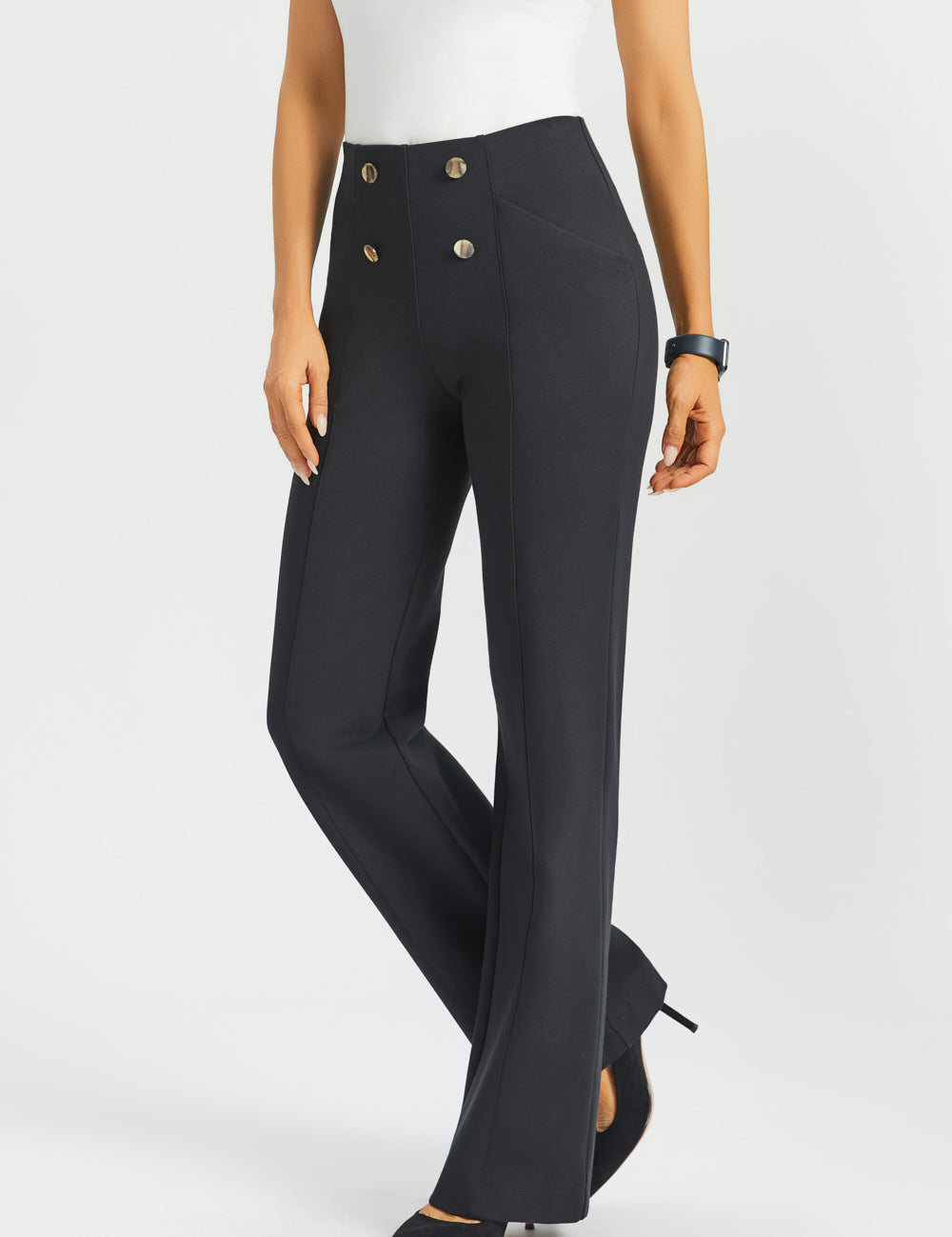 Atlantic DPYP™ Dress Pant Yoga Pants | Wide (Black)