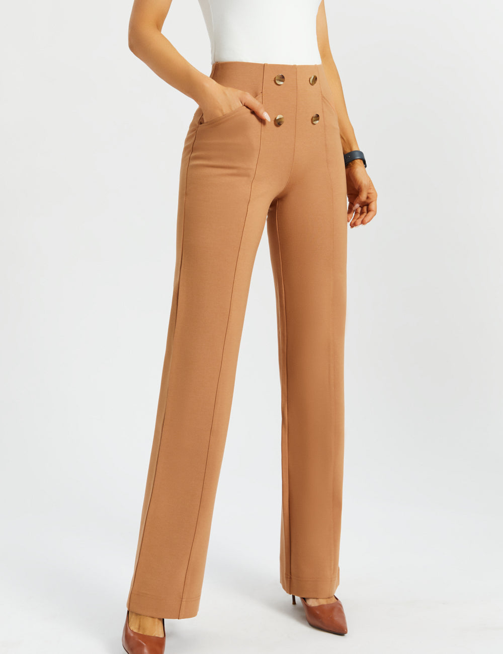Atlantic DPYP™ Dress Pant Yoga Pants | Wide (Sandalwood)