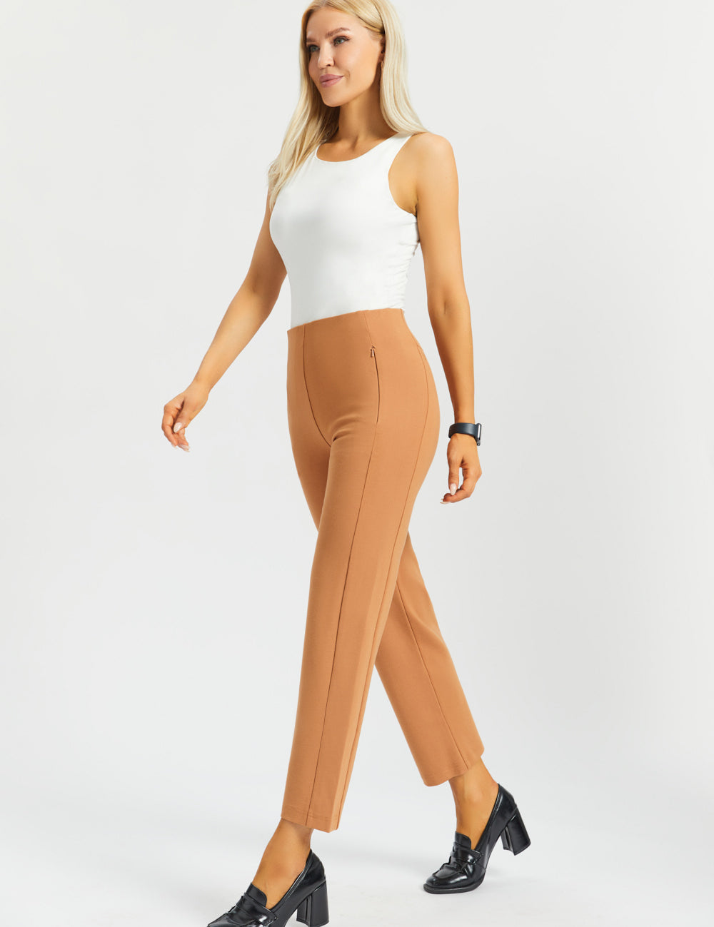 Monroe Crop Trouser DPYP™ | Straight (Sandalwood) - Final Sale