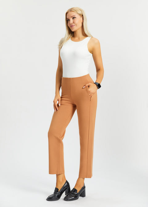 Monroe Crop Trouser DPYP™ | Straight (Sandalwood) - Final Sale