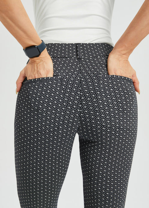 PRESALE ⏰ 7-Pocket DPYP™ Dress Pant Yoga Pant | Bootcut (Black White Geo)