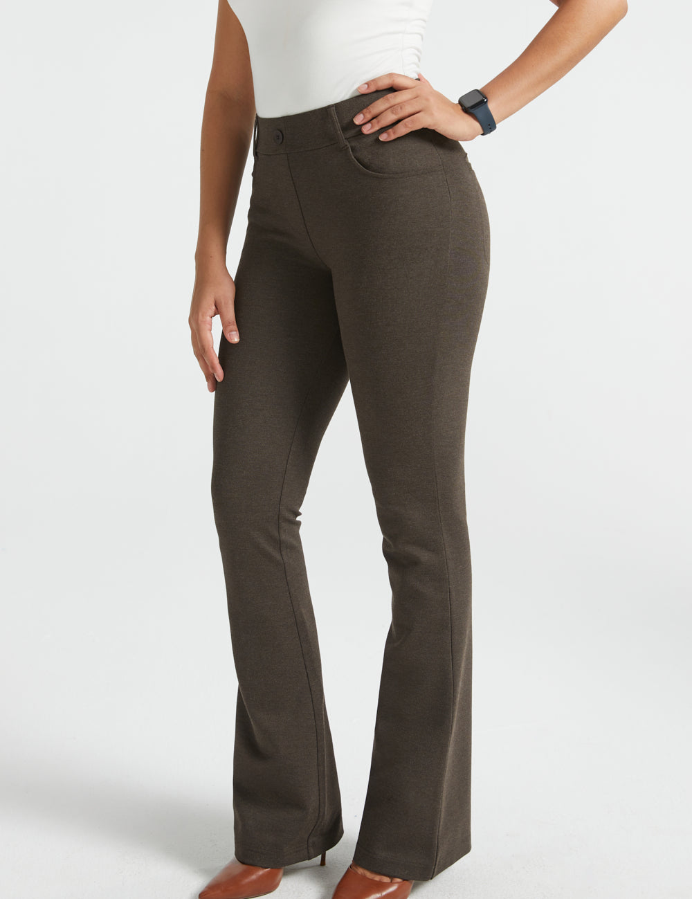 PRESALE ⏰ 7-Pocket DPYP™ Dress Pant Yoga Pants | Bootcut (Heather Brown)
