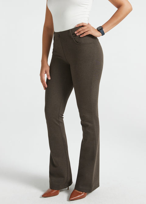 PRESALE ⏰ 7-Pocket DPYP™ Dress Pant Yoga Pants | Bootcut (Heather Brown)
