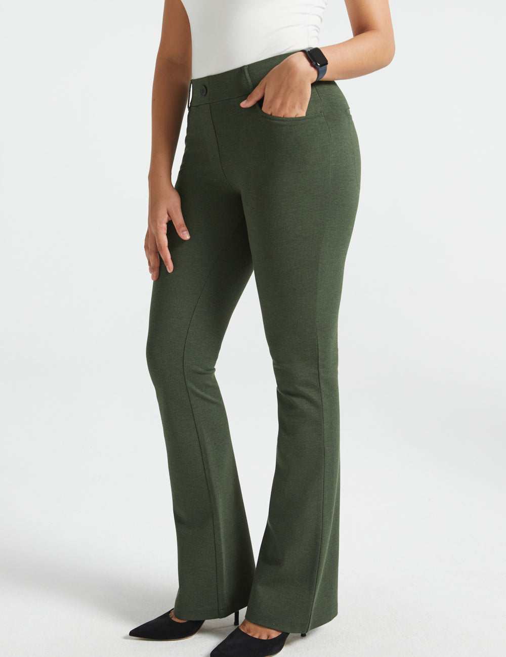 PRESALE ⏰ 7-Pocket DPYP™ Dress Pant Yoga Pants | Bootcut (Heather Olive)
