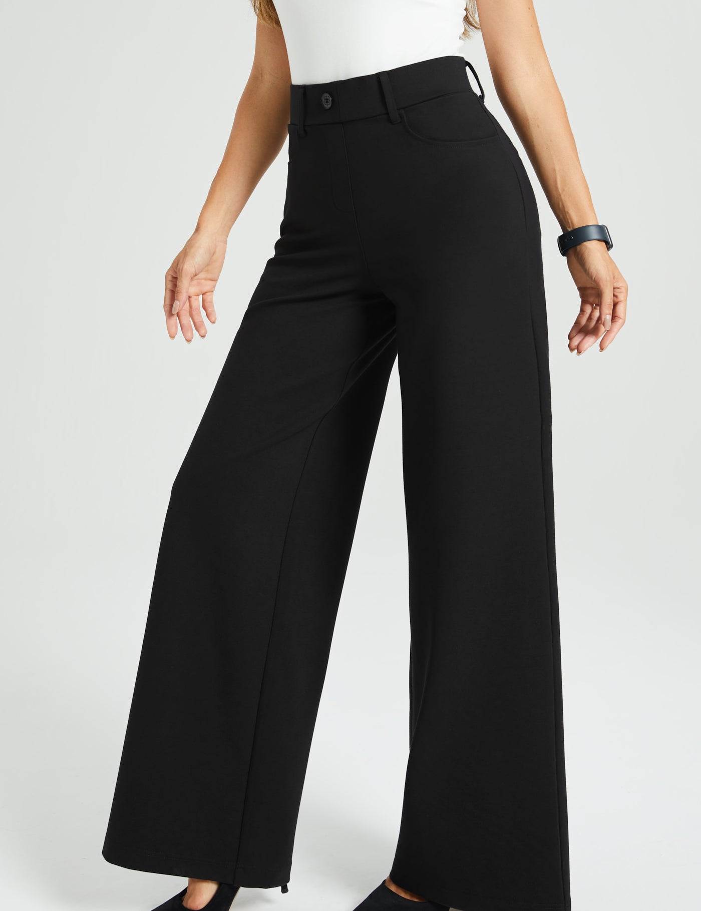 7-Pocket High-Waist DPYP™ Dress Pant Yoga Pant | Wide (Black)