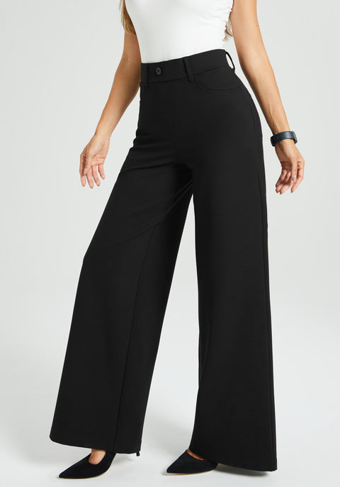 7-Pocket High-Waist DPYP™ Dress Pant Yoga Pant | Wide (Black)