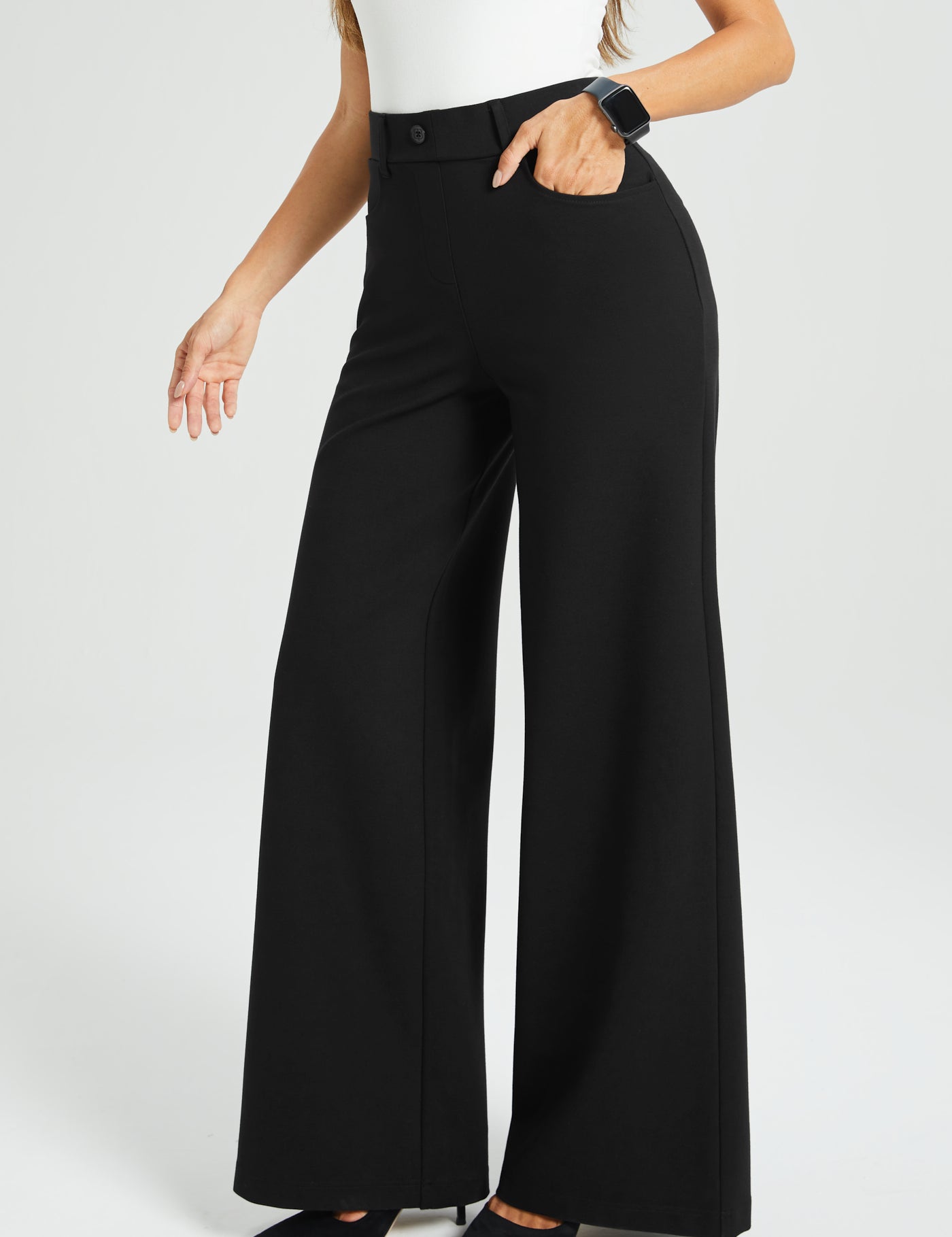 7-Pocket High-Waist DPYP™ Dress Pant Yoga Pant | Wide (Black)