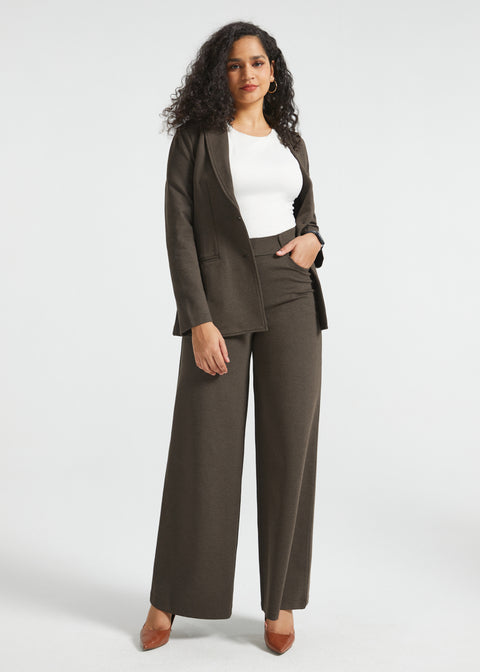 PRESALE ⏰ 7-Pocket High-Waist DPYP™ Dress Pant Yoga Pants | Wide (Heather Brown)