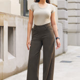 PRESALE ⏰ 7-Pocket High-Waist DPYP™ Dress Pant Yoga Pants | Wide (Heather Brown)