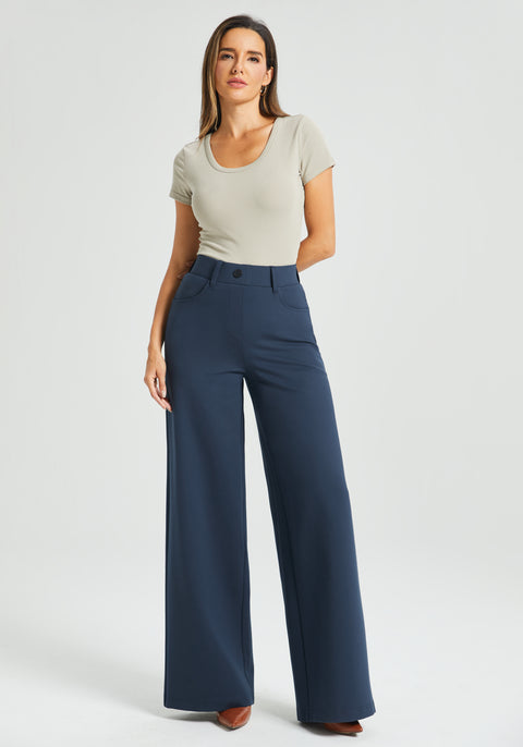 7-Pocket High-Waist DPYP™ Dress Pant Yoga Pant | Wide (Navy)