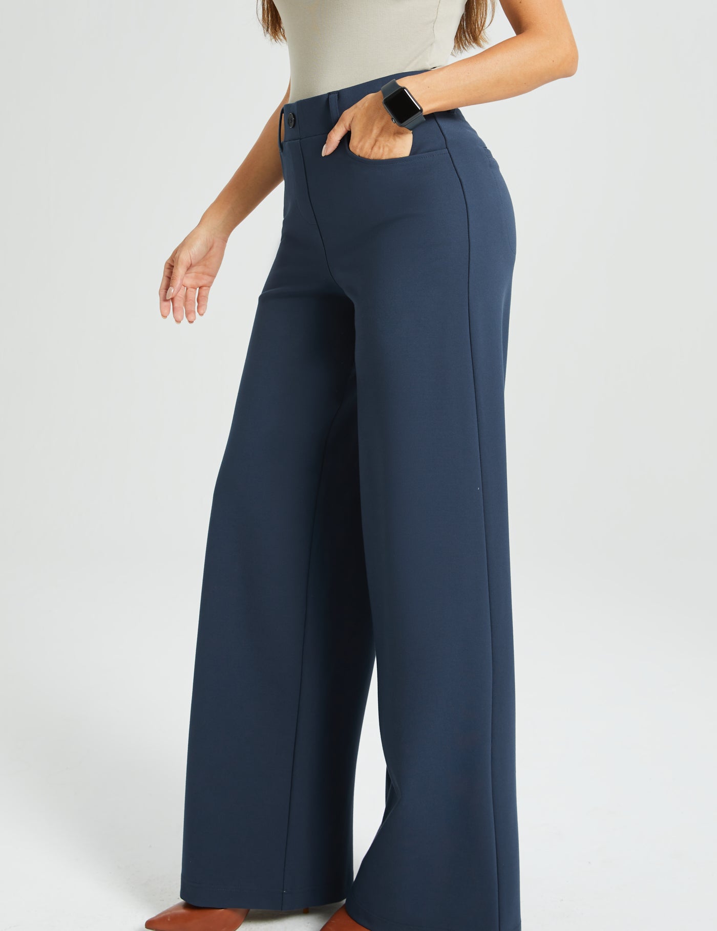 7-Pocket High-Waist DPYP™ Dress Pant Yoga Pant | Wide (Navy)