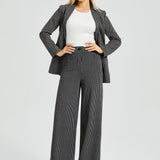 7-Pocket High-Waist DPYP™ Dress Pant Yoga Pant | Wide (Black Beige Pinstripe)
